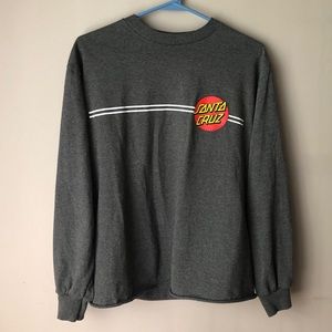 Santa Cruz grey longsleeve cropped tshirt size M